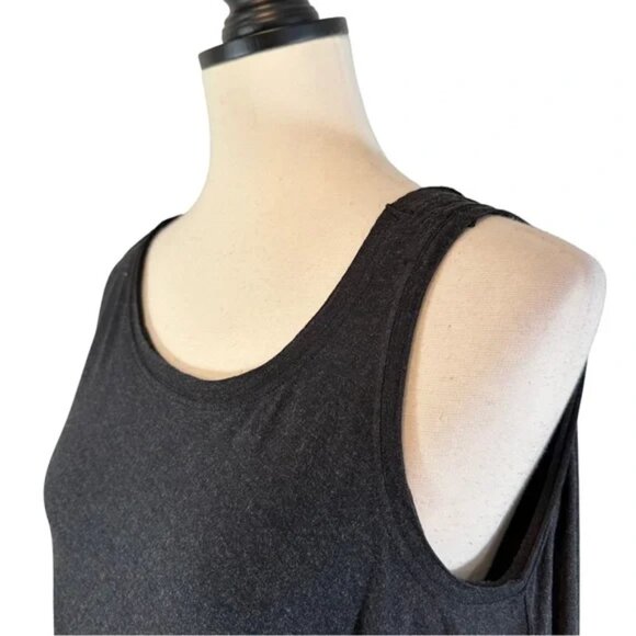 Aryasense Lagenlook Tunic Charcoal Gray Cold Shoulder Sleeve, New w/ Tags, XL - Picture 5 of 13